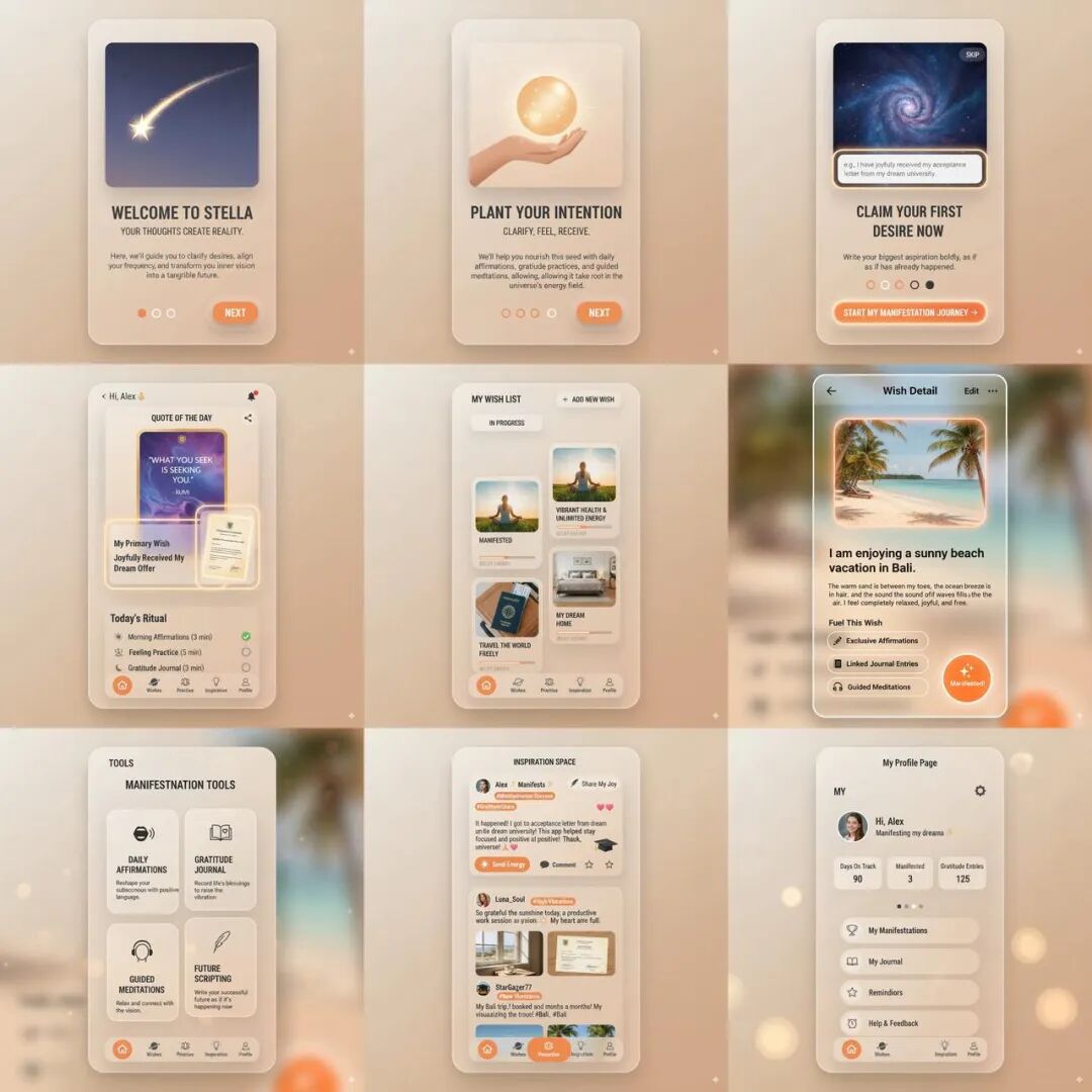 Nano Banana AI creación diseño UI - interfaz de aplicación móvil generada con elementos modernos y esquema de colores profesional