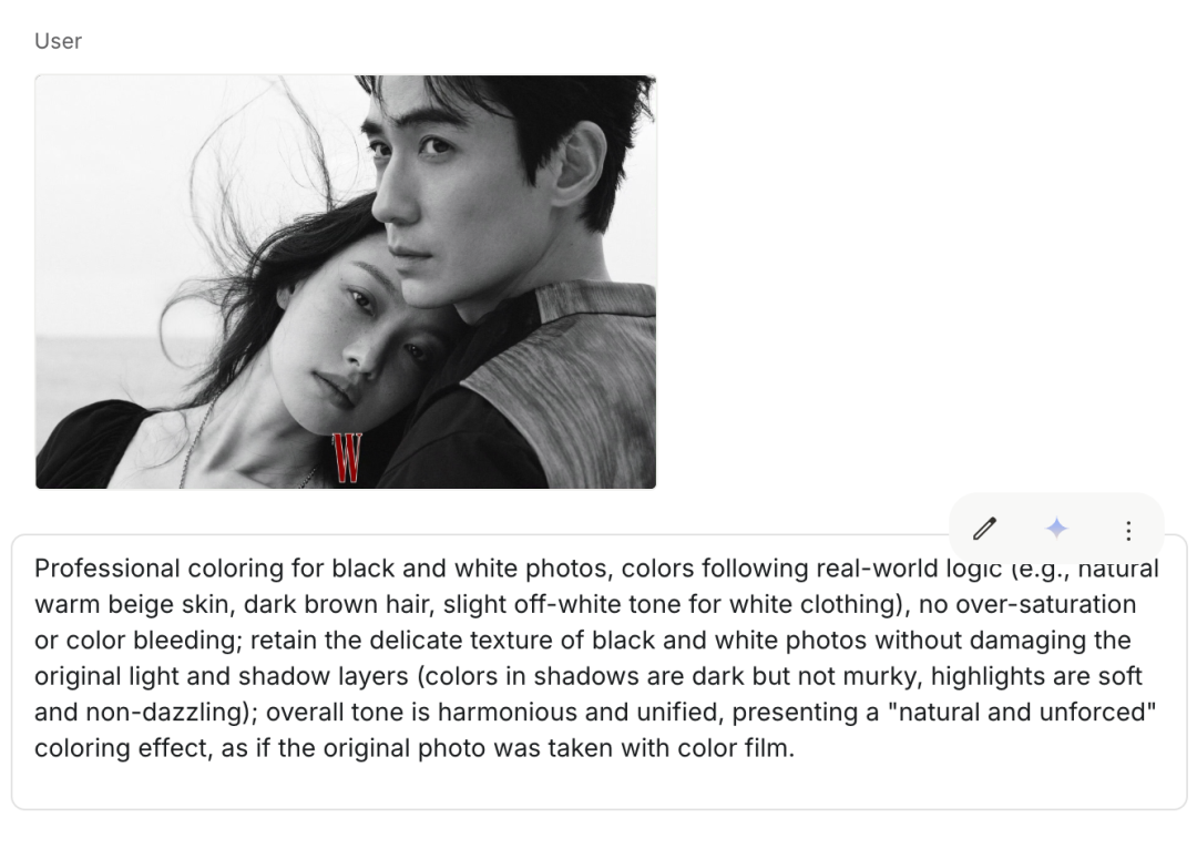 Nano Banana AI colorización blanco y negro - foto monocromática de actriz transformada con colores naturales realistas y tonos de piel auténticos