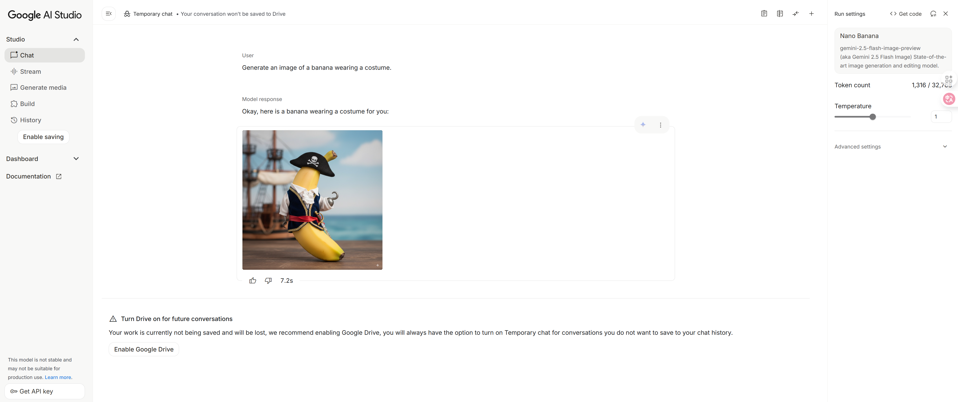 Nano Banana AI real-time processing - Google Studio interface demonstrating instant background removal and character consistency preservation